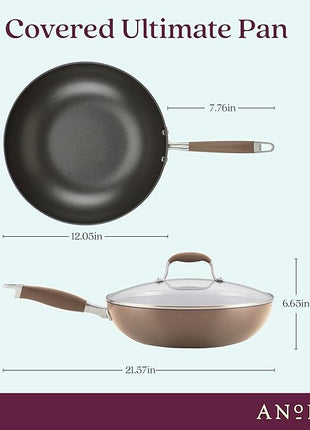 Anolon Advanced Home Hard-Anodized Nonstick Ultimate Pan/Saute Pan, 12-Inch (Bronze)