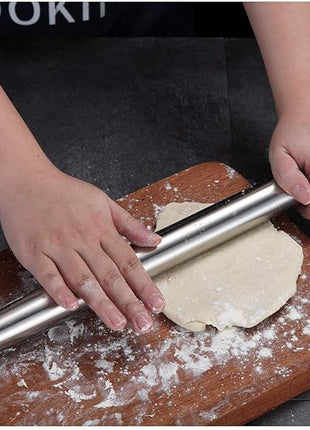 Stainless Steel Rolling Pin, Matte Finish 16.7 Inches, Berglander Rolling Pin For Baking Pizza Dough, Pie, Cookie, Essential Kitchen Utensil Gift Ideas For Bakers.
