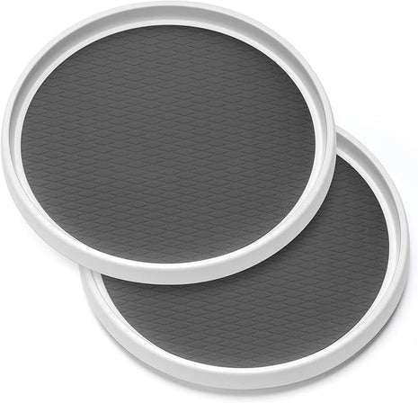 2 Pack, 12-Inch Non-Skid Lazy Susan Organizers - Turntable Rack for Pantry Organization and Storage, Kitchen, Fridge, Cabinets, Bathroom Makeup Vanity Countertop, Under Sink Organizing, Spice Rack