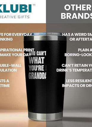 Grandpa Christmas Gifts from Granddaughter - 20oz Black Tumbler Cool Grandfather Idea Best Xmas Presents For Elderly Dad Grandfather Birthday Present for Granddad Christmas Gifts for Grandpa Tumbler