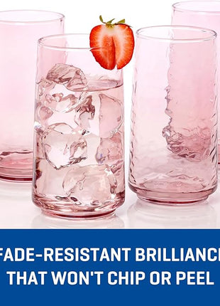 Anchor Hocking Rosewater Brockhill Drinking Glasses (16-Pieces, 12-ounce and 18-ounce, dishwasher safe)