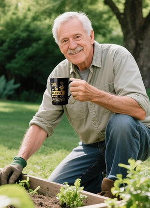 Crazy Gardening Gifts for Women Men - Plant Lover Gift Coffee Mug, Garden Gifts for Gardeners, Plant Lady, Mom, Dad, Son, 14oz Black Ceramic Mug with Gold Print, Lid, Spoon Card, Luxury Gift Boxed