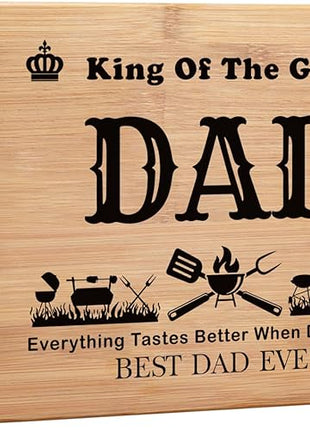 Grill Grilling Gifts for Dad, BBQ Cutting Board, King Of The Grill, Father's Day Gifts For Dad, Best Dad Ever Gift For Father