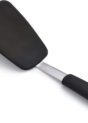 OXO Good Grips Large Silicone Flexible Turner & 65191 Good Grips Nylon Flexible Turner, Black
