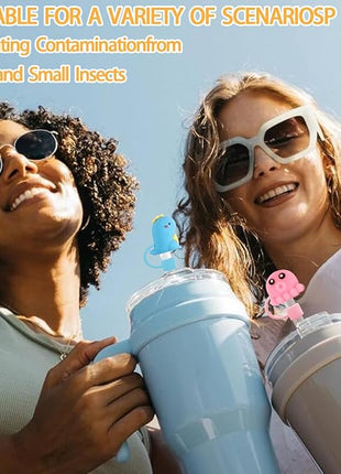 14P Straw Cover for Stanley Cup, Silicone Straw Topper for Stanley Cup 30&40oz with Tumblers, 10mm 0.4in Lid Accessories (Reusable)