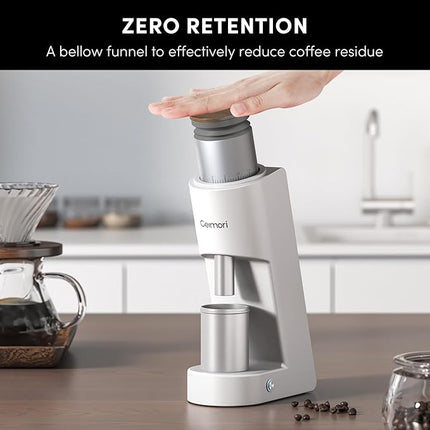 Burr Coffee Grinder,Wirsh Electric Single Dose Coffee Grinder Geimori GU38 with 38mm 6-Core Conical Burr,Stepless Adjustment for Espresso,Drip,French Press,Cold Brew,Bellows Included.