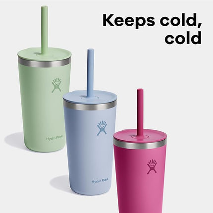 Hydro Flask All Around Tumbler Straw Lid, Insulated Travel Mug, Stainless Steel Coffee Cup 20 Oz Aloe