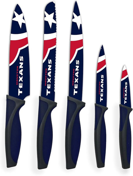The Sports Vault NFL Houston Texans 5-Piece Kitchen Knife Set