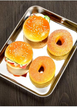 Baking Sheets 5 Pieces, Bastwe Stainless Steel Baking Pan Tray Cookie Sheet, Rectangle Size 9 X 7 X 1 inch, Healthy & Non Toxic, Rust Free & Mirror Finish, Easy Clean & Dishwasher Safe