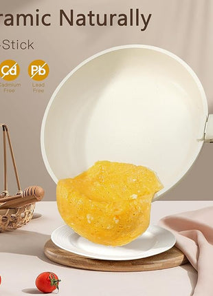 GiPP Ceramic Pots and Pans Set Non Stick, Nonstick Detachable Handle Cookware Sets, Healthy Non Toxic PFAS PFOA & PTFE Free, Dishwasher ＆Oven Safe, Induction Kitchen Pot and Pan, 15 Piece Cream