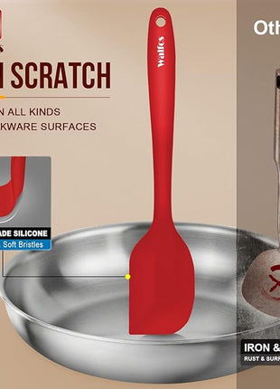 Walfos Silicone Spatula Set of 4(600°F）,Heat Resistant Kitchen Silicone Scraper Spatulas, Strong Steel Core and One-Pieces Seamless Design, For Cooking Mixing & Baking,BPA Free & Dishwasher Safe