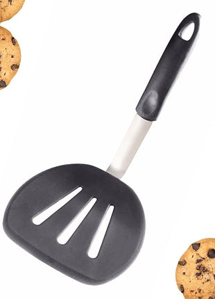 StarPack Premium Flexible Wide Silicone Turner Spatula - High Heat Resistant to 600°F, Hygienic One Piece Design, Non Stick Rubber Kitchen Utensil for Fish, Egg, Pancakes, Cookies & more (Stormy Grey)