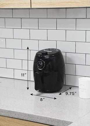 Elite Gourmet EAF-0201 Personal Compact Space Saving Electric Hot Air Fryer Oil-Less Healthy Cooker, Timer & Temperature Controls, 1000W, 2.1 Quart, Black