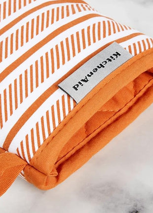 KitchenAid Albany Mini Oven Mitt 2-Pack Set, Honey, 5.5"x8"