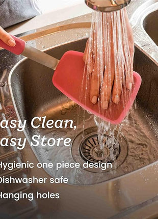 Starpack 'Flex & Flip' Flexible Silicone Turner Spatula (Large) - High Heat Resistant Spatulas for Cooking Egg 600°F - Silicone Pancake Turner Spatula, LFGB Grade Non Stick Rubber Kitchen Utensils