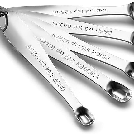 Spring Chef Stainless Steel Measuring Spoons Set of 13 with Leveler, Metal Teaspoon & Tablespoon Measuring Spoons for Cooking & Baking, Fits in Spice Jars, Kitchen Gadgets for Dry & Liquid Ingredients