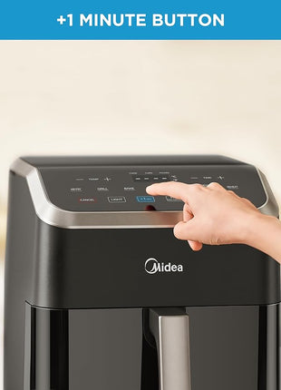 Midea Air Fryer 5.5 Quart with See-Thru Window, Heatexpress Rapid Air Technology, and 9 Preset Menus for Quick and Easy Meals
