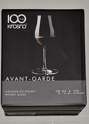 Krosno Brandy & Cognac Snifter Glasses Rum Tasting Gift Set | Set of 4 | 3.7 oz | Avant-garde Collection | For Home, Restaurants & Kitchen | Dishwasher Safe | Lead-Free Crystal Glass