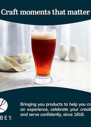 Libbey Classic Pub Beer Glasses Party Pack, Stackable, Modern Bar Glassware Set of 12, Large All Purpose Pint Beer Glasses for Stouts, Ales and More