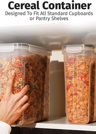 Shazo 2 Pack (6.3L / 213OZ) EXTRA Large Airtight Food Storage Cereal Containers for Bulk Food Storage BPA-Free Plastic Container, Pantry Organization and Canister for Rice, Pasta, Sugar & Flour