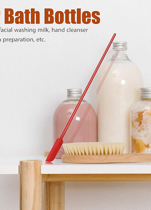 Boao Makeup Spatula 6pcs, Multicolor Beauty Spatula Set, Mini Silicone for Food Bottle Kitchen Jar Reusable Flexible, 3 Sizes(Red, Orange, Blue, Green, Purple, Black)