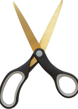 Westcott 55847 8-Inch Titanium-Bonded Scissors For Office and Home, Black/Gold, 2 Pack