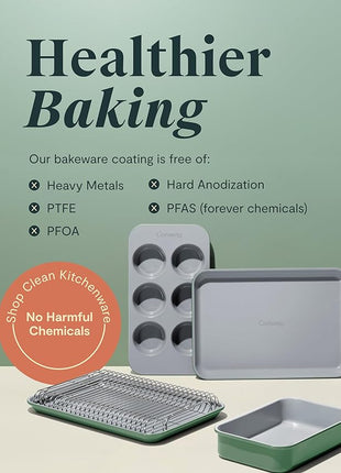 Caraway Nonstick Ceramic Small Baking Sheet (9x13”) – Non-Toxic, PTFE & PFOA Free – Oven Safe – Aluminized Steel Core – Mini Sheet Pan for Baking, Roasting & More - Slate