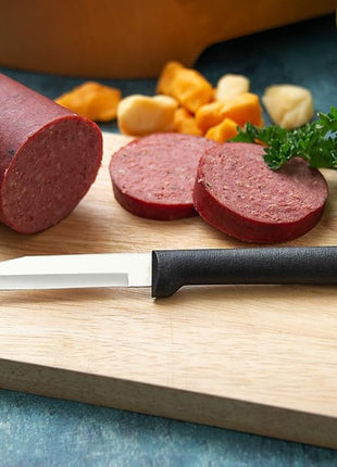 Rada Cutlery 7-Piece Starter Knife Gift Set (G257), Stainless Steel Hollow Ground Blades, Made in USA, Black Handles