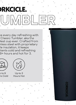 Corkcicle Classic Tumbler - Insulated Stainless Steel Travel Cup - Cold & Hot Drinks - Reusable - Durable - Spill Proof Lid - Non-Slip Silicone Base - Easy Grip - BPA Free - 24 oz - Rucksack