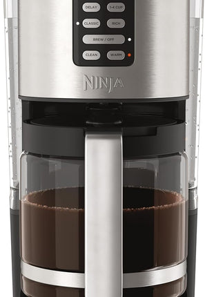 Ninja 14 Cup , Programmable Coffee Maker XL Pro with Permanent Filter, 2 Brew Styles Classic & Rich, 4 Programs Small Batch, Delay Brew, Freshness Timer & Keep Warm, Stainless Steel, DCM201