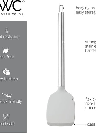 COOK WITH COLOR Silicone Cooking Utensils, Kitchen Utensil Set, Easy to Clean Silicone Kitchen Utensils, Cooking Utensils for Nonstick Cookware, Kitchen Gadgets Set, 38 Piece, Gray