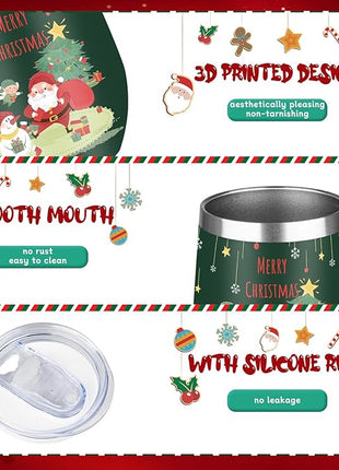 MEZMUT 12oz Unique Mom Christmas Gifts for Women - Insulated Stainless Steel Wine Tumblers with Lids & Straws