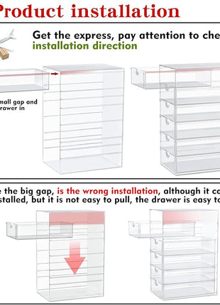 Makeup Organizer Storage With 16 Drawers, 4 Pcs Desktop Office Supplies, Desk Organizers, Clear Accessories, Dustproof Storage Drawer and for Make Up, Jewelry, Pen, Stationary