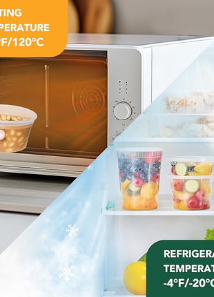 Glotoch 24 Pack 16 oz Deli Containers with Lids, Plastic Food Storage Freezer Storge Soup Containers with Lids - Microwave, Freezer & Dishwasher Safe Eco-Friendly, BPA-Free, Reusable & Stackable