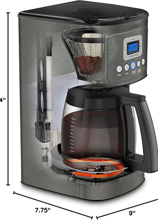Cuisinart 14-Cup Coffee Maker, Programmable PerfecTemp Glass Carafe Coffee Machine with 1-4 Cup Setting, Brew Strength Control and Brew Pause, Stainless Steel, DCC-3200BKSNAS, Black