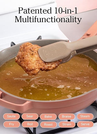 Our Place Large Always Pan 2.0-12.5” (4 Qt) Nonstick, Toxin-Free Ceramic Cookware | Patented 10-in-1 Aluminum Frying & Sauté Pan | Safe for Oven, Induction & All Cooktops up to 450°F | Spice