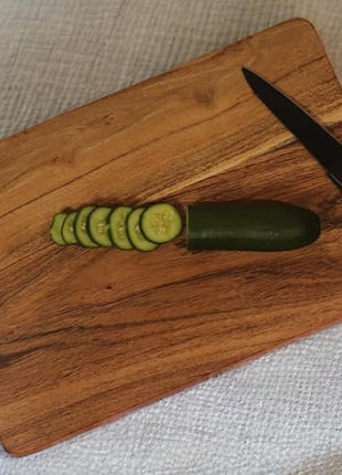 Vesta Homes Wooden Cutting Board for Kitchen/Chopping, Serving Board, Platter for Vegetables, Fruits, Cheese and Charcuterie | Natural Acacia Wood |15 * 10 Inches | Handcrafted in India
