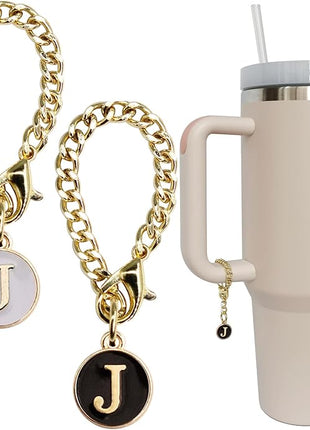 Letter Charm Accessories for Stanley Cup 2PCS Initial Name ID Personalized Handle Charm for Stanley Tumbler