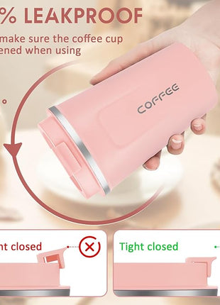 CS COSDDI 12 oz Stainless Steel Vacuum Insulated Tumbler - Coffee Travel Mug Spill Proof with Lid - Coffee Cups for Keep Hot/Ice Coffee,Tea and Beer