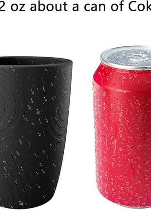 Homienly Wheat Straw Cups Set of 6, 12 OZ Alternative Plastic Cups Reusable, Stackable Drinking Cups, Water Cups, Coffee Cups, Unbreakable Glasses Drinking for Camping, Travel, Party - Black