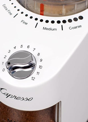 Capresso Infinity Plus Conical Burr Grinder, White