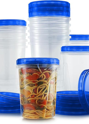 Tafura 6 Pack Leakproof Freezer Containers for Food with Twist Top Lids - 32 Oz BPA Free Reusable Plastic Soup Containers with Screw On Lids - Ideal for Meal Prep, Leftovers & Pantry Organization