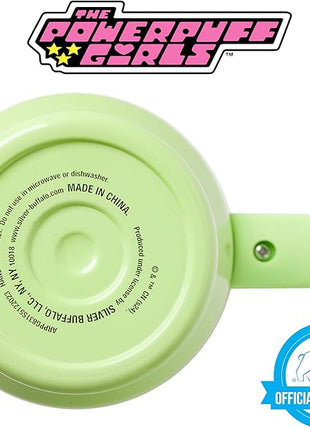 Silver Buffalo Powerpuff Girls Girl Power Groovy Retro Featuring Blossom, Bubbles, and Buttercup Stainless Steel Tumbler with Handle and Straw, Fits in Standard Cup Holder, 40 Ounces