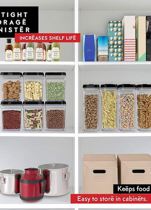 DWËLLZA KITCHEN Airtight Food Storage Containers with Lids – 4 Piece Set Air Tight Kitchen Storage Containers Clear Pantry Organization and Storage Set BPA-Free - Keeps your Food Fresh & Dry