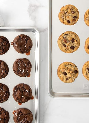 Nordic Ware Naturals Half Sheet - USA Made Aluminum Commercial Quality Sheet Pan for Baking or Roasting, Encapsulated Galvanized Steel Rim Prevents Warping, 2-Pack