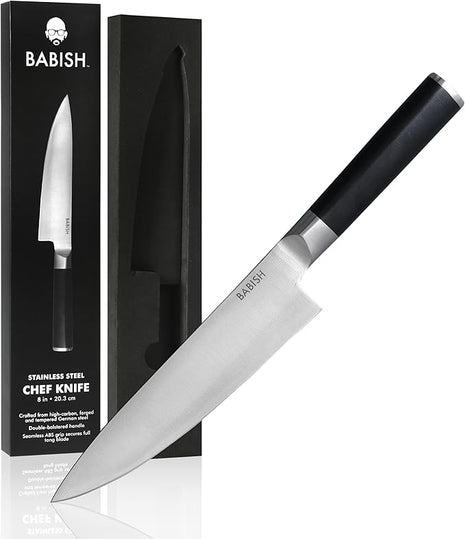 Babish 8-Inch Chef Knife – High-Carbon German 1.4116 Steel Kitchen Knife – Professional Cutlery for Precise Slicing and Chopping