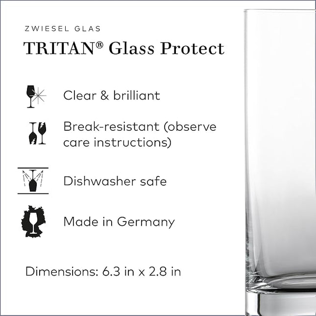 ZWIESEL GLAS Paris Iceberg Long Drink Glass 16.5 Ounce (Set of 6), Drinking Glasses for Long Drinks, Dishwasher-Safe Tritan Crystal Glasses, Made in Germany