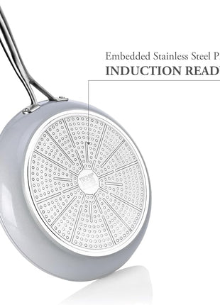 TECHEF - CeraTerra Ceramic Nonstick Frying Pan Skillet, (PTFE, PFAS, and PFOA Free), Dishwasher Oven Safe, Stainless Steel Handle, Induction-Ready, Made in Korea (12-in)