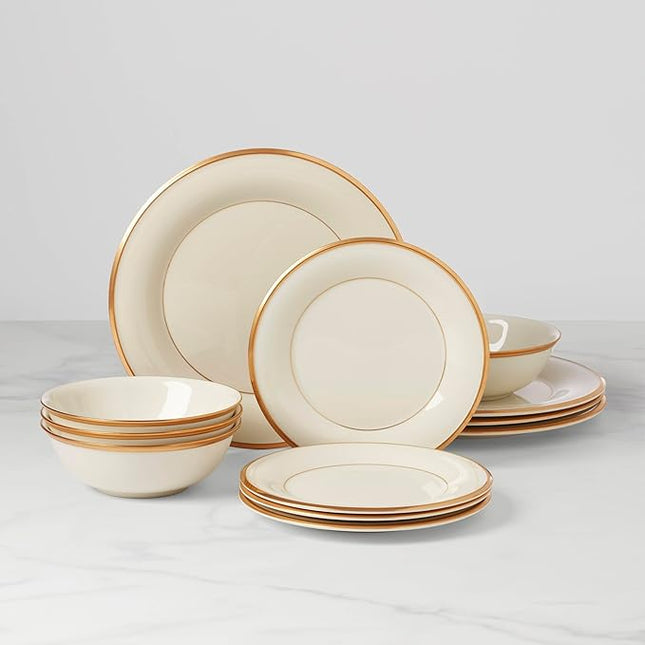 Lenox 896063 Eternal 12-Piece Dinnerware Set, Service for 4, Porcelain