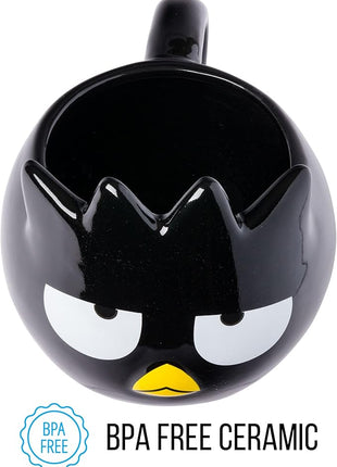 Silver Buffalo Sanrio Hello Kitty and Friends Badtz-Maru Ceramic 3D Sculpted Mug, 20 Ounces
